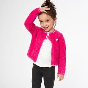 ✨Designer Cardigan KENZO KIDS Embellished Pink Magenta Wool Sweater 4A / 102 NEW